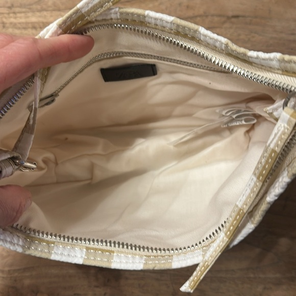 Zara Tartan Shoulder Bag – Beige & Cream Check – NWOT - Picture 4 of 9